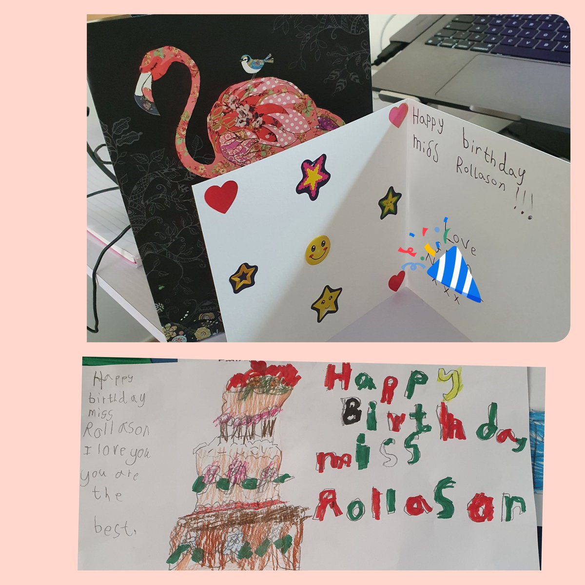 So much ❤ from my students on my birthday! So lovely to receive hand made cards and gifts! 🎁🎈 They always make me smile, they're the best! 🥰😁