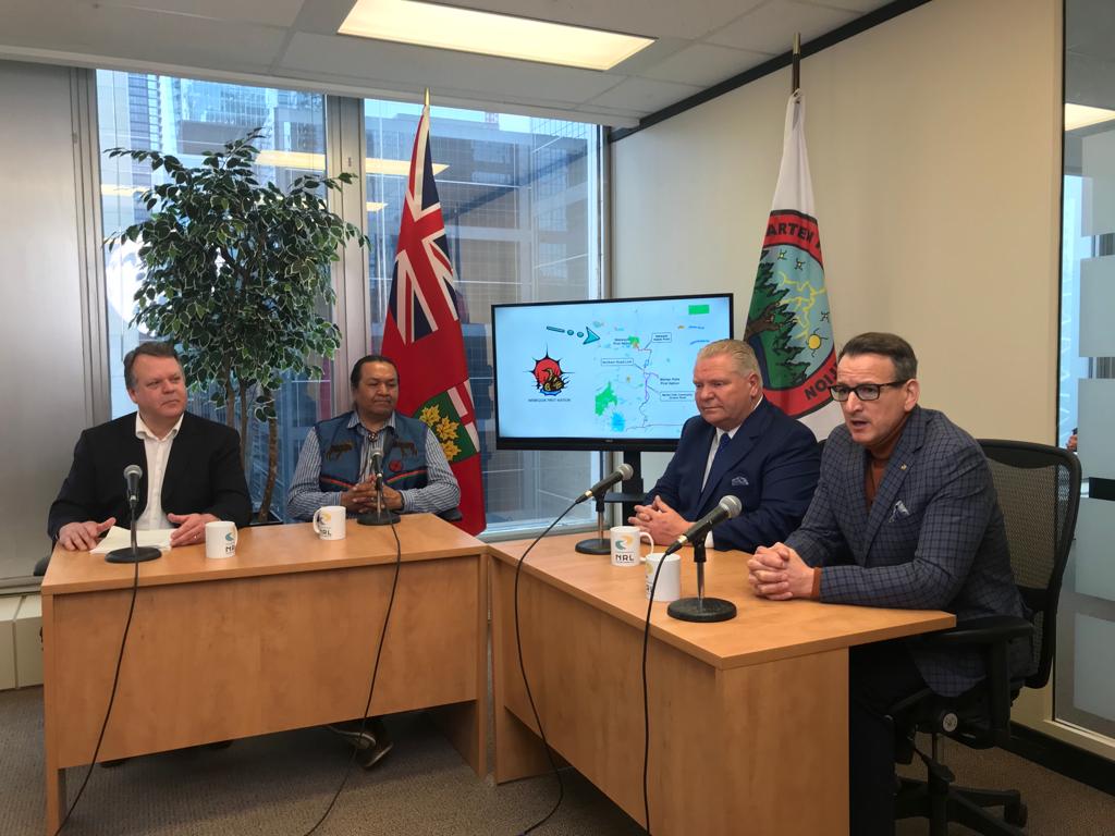 GregRickford's tweet photo. Glad to join Premier @fordnation, Chief Achneepineskum &amp; Chief Wabasse to announce the Terms of Reference submission for the proposed Northern Road Link Environmental Assessment. We’re committed to unlocking jobs &amp; economic prosperity in the Ring of Fire. https://t.co/ATIhunMHCC https://t.co/H9kFcCU7Us