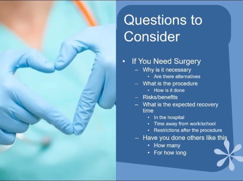 MessedUpHearts's tweet photo. Questions to consider asking your medical team.#CHD  #CardioTwitter  @ClevelandClinic https://t.co/j3IhG3z8K1
