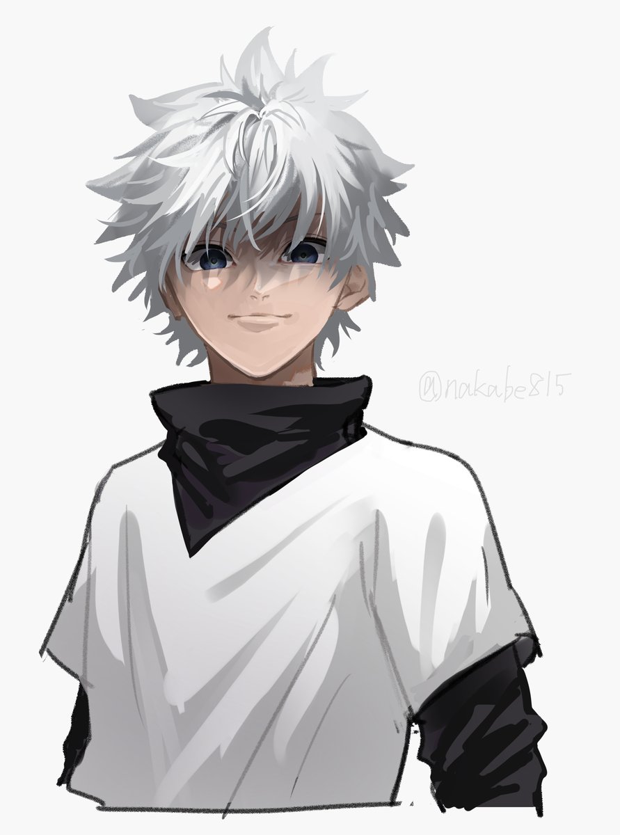 1boy solo male focus white hair upper body looking at viewer layered sleeves  illustration images