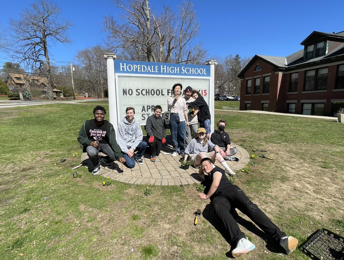 Members of the GSA planted flowers outside the school on Monday to celebrate Earth Day early!