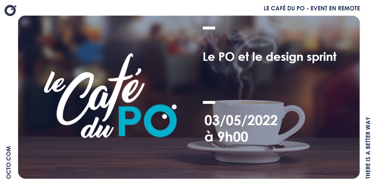 ☕Le #cafeduPO by <a href="/OCTOTechnology/">OCTO Technology</a> revient pour un 10ème épisode !
🎙 Nous échangerons autour du #designsprint avec Sixtine Bonnin (#PO pour Randstad) et Marion Daeldyck (#ProductDesigner pour Mon Espace Santé).
📆 RDV le 3 mai à 9h ! 
Pour s'inscrire, c'est en commentaire 👇