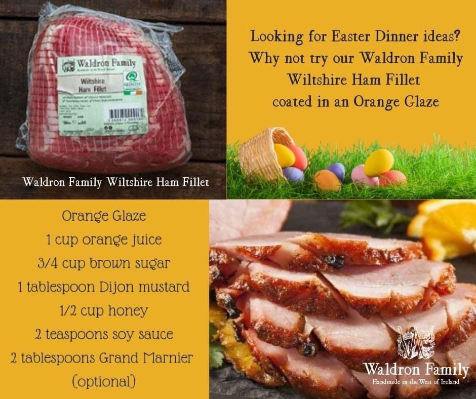 waldronmeats's tweet photo. Looking for some Easter Dinner Inspiration? 

Our Award Winning Waldron Family Wiltshire Ham Fillet glazed in Sticky Orange &amp; Honey might tickle your taste buds this Easter 🐣🍊🍽

#waldronfamilymeats #wiltshirehamfillet #handmadeinthewest #awardwinning #Easter2022 https://t.co/sFnPecwBAt