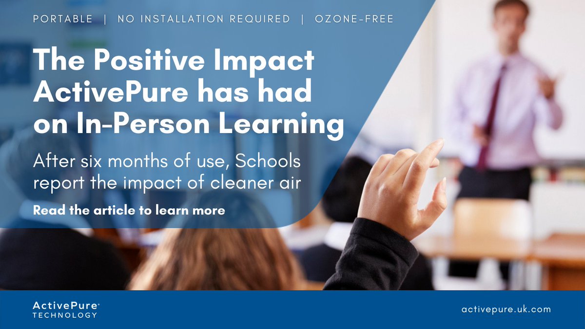 activepureuk's tweet image. "Since implementing #airpurifiers, we've seen a significant decrease in #absenteeism. We're thrilled that the investment has kept students, #teachers &amp;amp; staff safe &amp;amp; in the #classroom" said Mr. Kelsey Bailey, Chief Deputy of Finance &amp;amp; Operations for @lrsd bit.ly/3M7bjSi