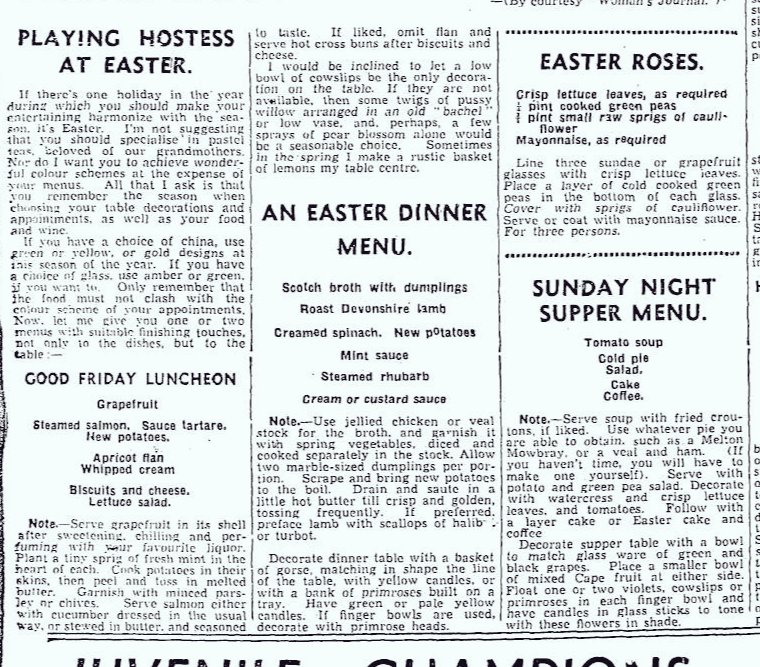 Planned your #Easter menu yet- Easter Roses anyone? Here's some ideas from 1956 @ChefBrianMcD @HealthyDonegal @HealthyIreland @DonegalFood @NCCWNDonegal @DonegalETB @nevenmaguire @highlandradio @dglwoman @TarynDeVere @TG4TV @ECMFCM  @OxonMuseum @IrishFoodGuide @IcelandFoodsIre