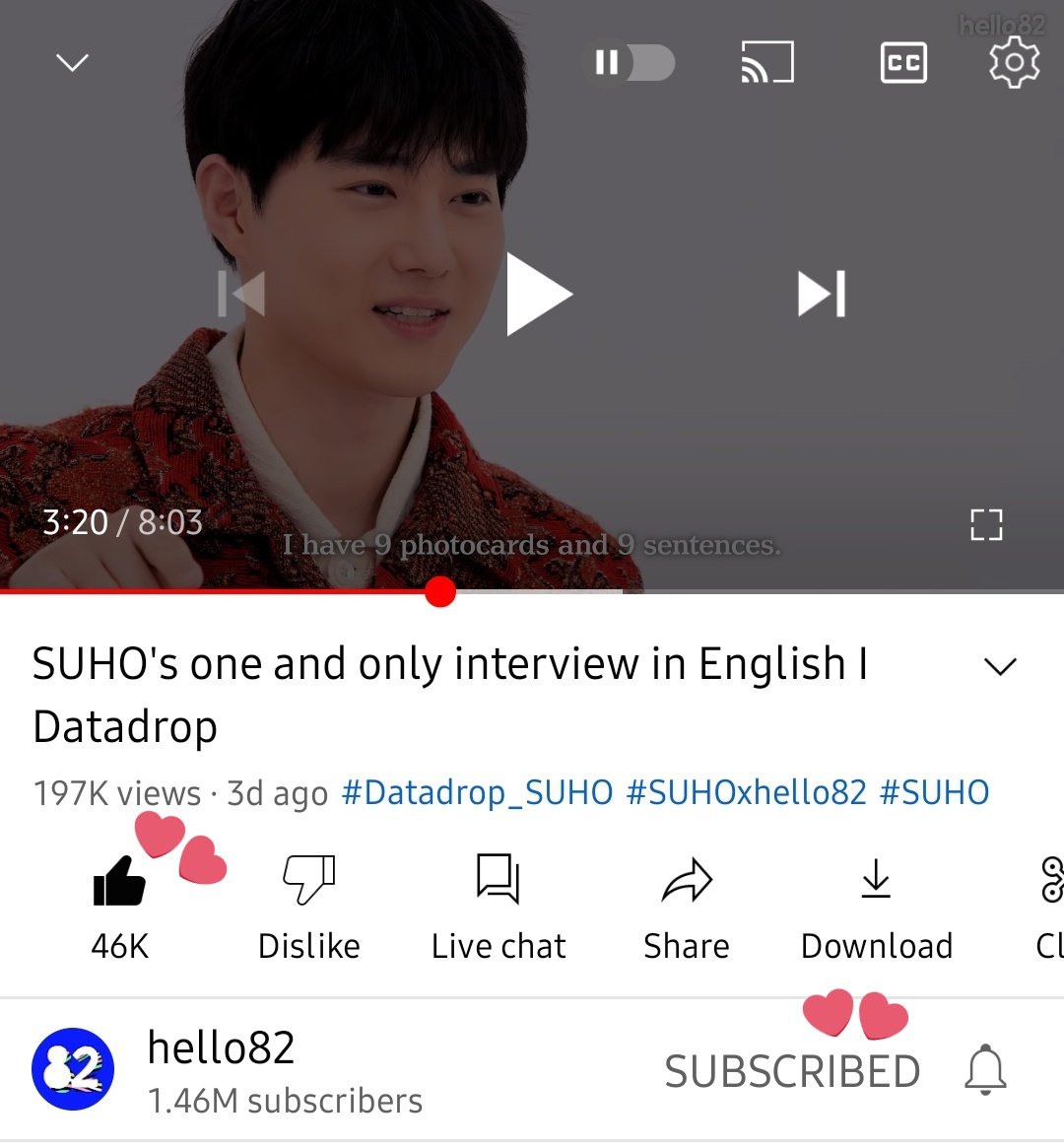 myeoncastle's tweet photo. @hello82official Thank you for this interview hello82❤
https://t.co/4UVRyz5PZk
#Datadrop_SUHO #SUHOxhello82 #SUHO #hello82 @hello82official https://t.co/Sav4YGgwVX