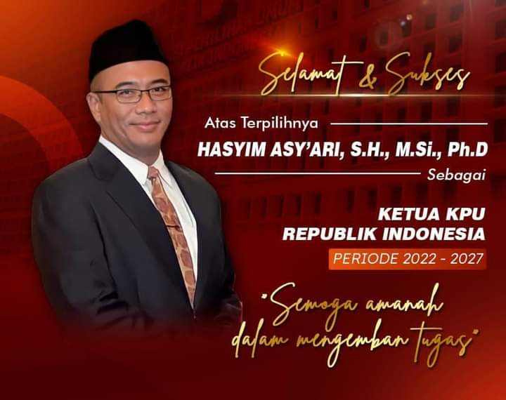 Selamat Kepada Sahabat Hasyim As'ari atas terpilihnya menjadi Ketua Komisi Pemilihan Umum Republik Indonesia (2022-2027) Terus berkhidmat dan Tetap Independen @KPU_ID