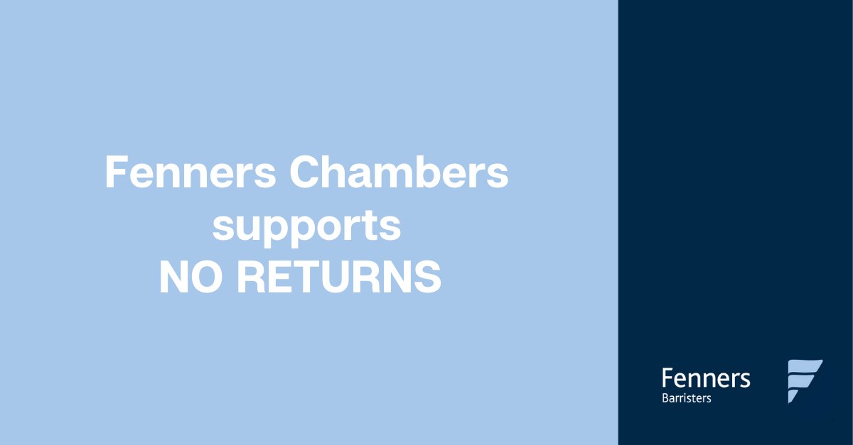 fennerschambers's tweet photo. We fully support the Criminal Bar and the results of the @TheCriminalBar ballot. Members of our criminal team will not be accepting returns for AGFS criminal cases to be heard on or after 11th April 2022 #noreturns https://t.co/IOM0VNL18I
