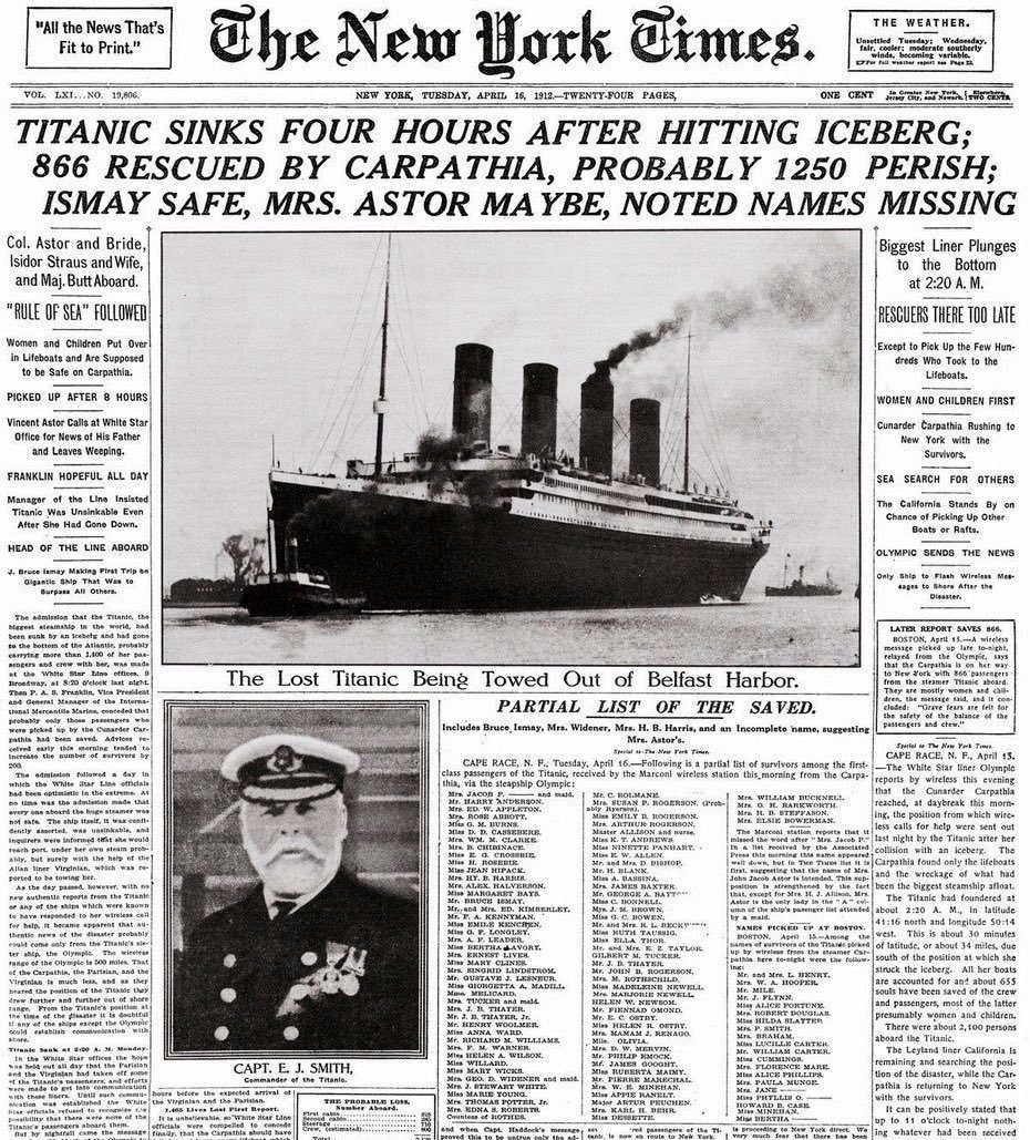 retrochenta's tweet photo. Hoy hace 110 años que el Titanic chocó contra un iceberg y comenzó a hundirse. https://t.co/GD4mnj8pXc