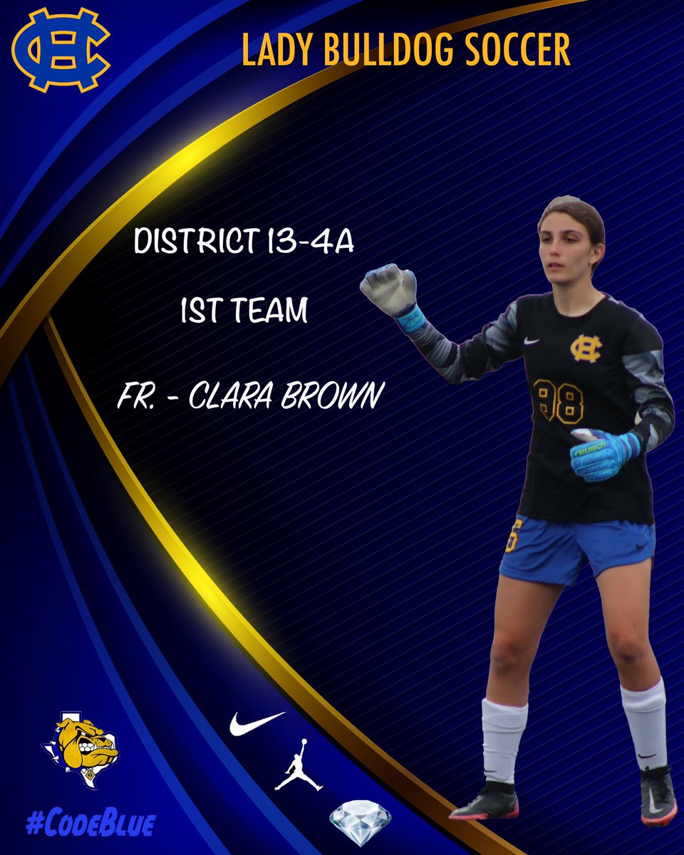Congratulations to our Lady Bulldogs All-District Selection! Great Season and Well Deserved!#WeApplyPressure 💙⚽️💛🐾💎🔥