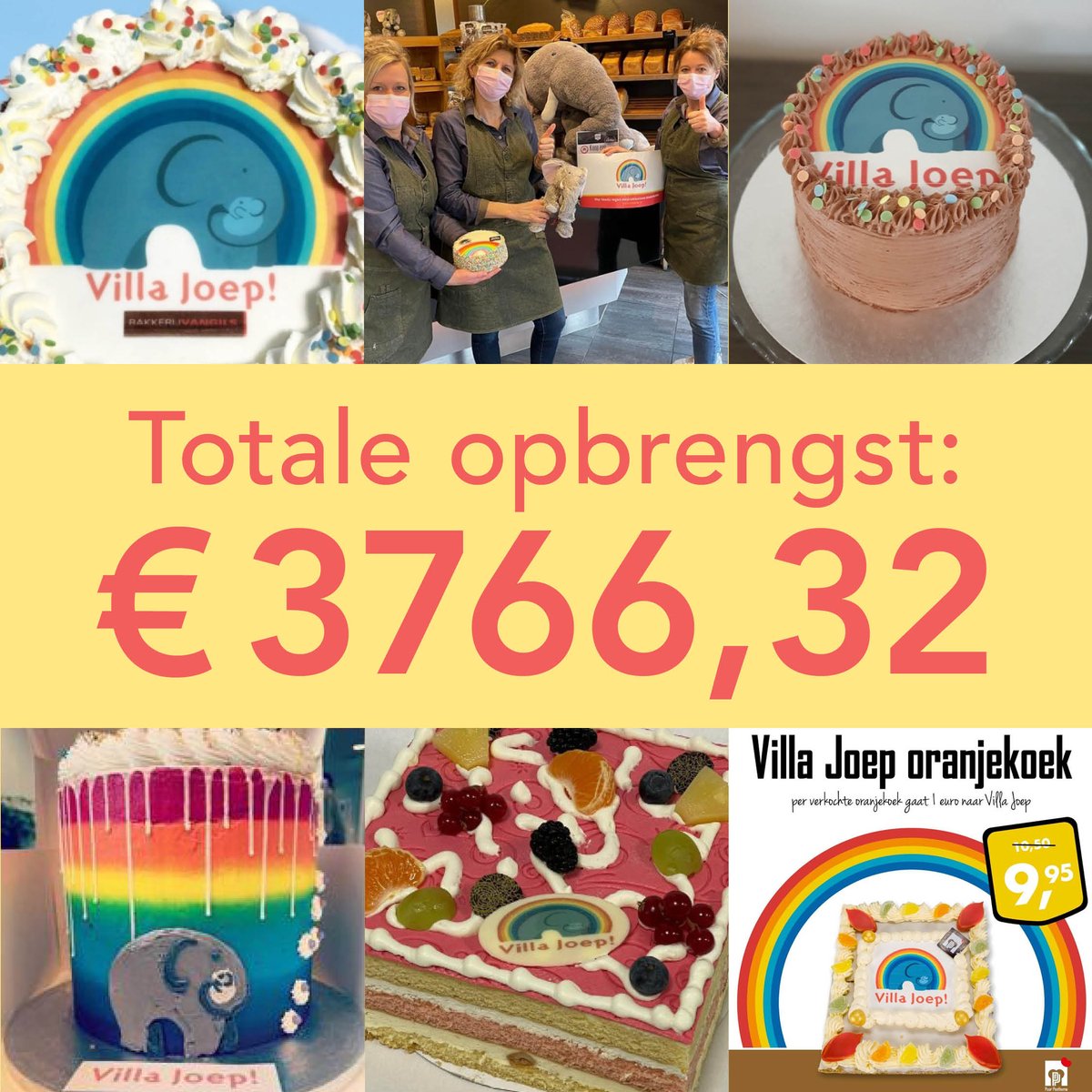 In februari hebben zowel professionele- als hobbybakkers, samen het geweldige bedrag van €3766,32 opgehaald voor Villa Joep! Veel dank gaat uit naar onze bakkers, we doen hen de belofte dat de gehele opbrengst ten goede komt aan #onderzoek naar #neuroblastoom.  ❤️🧡💛💚💙💜