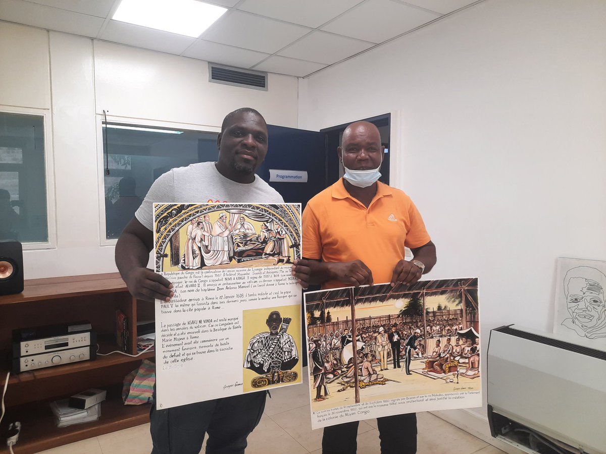 koolmasta's tweet photo. Aujourd'hui J'ai eu la chance de rencontrer Mr. Cyriaque Goma un des dessinateurs du magazine Ngouvou. Pour la petite histoire, ce magazine était une référence pour les jeunes congolais avant 97 au même titre que Kouakou, Kalao et planète jeune. Un projet est en cours! #NaSepeli https://t.co/Cg7ZD7DGjC