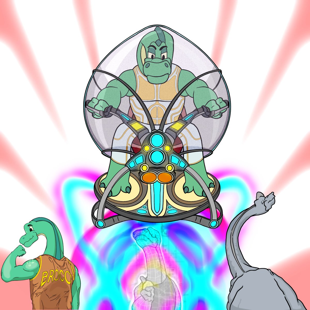 DreamtimeMV's tweet photo. Blast off into the future with Broco the Dino. Join DTMV's first #NFTCollection and experience a sci-fi world beyond your wildest dreams 🚀 

#NFTs #BrocoTheDino #DreamTimeMetaverse #NFTCommunity https://t.co/ZgLQqeAkwF
