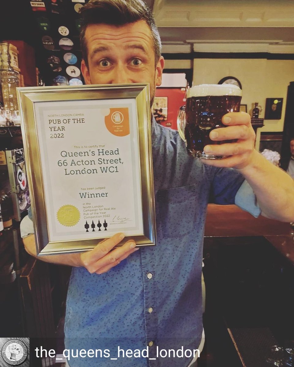 TheQueens_Head's tweet photo. 🍻

#Winning #PubOfTheYear2022 #CAMRA #CaskIsKing #Yay #Yum #LookMumIWon #ComeAndDrink #ComeAndCelebrate #QueensHeadLondon https://t.co/tneYMeDjZL