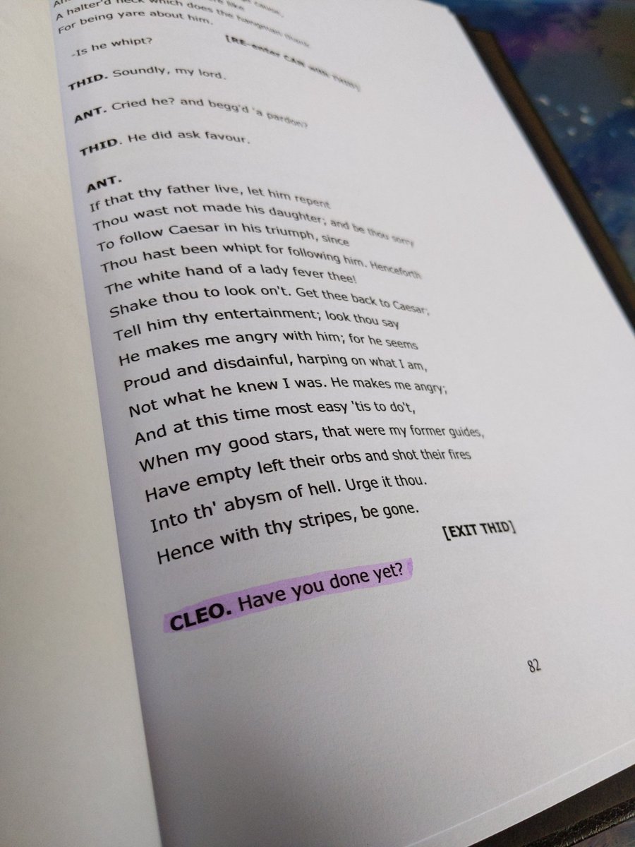emilycarding's tweet photo. Possibly my favourite line ;) #antonyandcleopatra #actorslife #somanywords https://t.co/daolQV6G3U