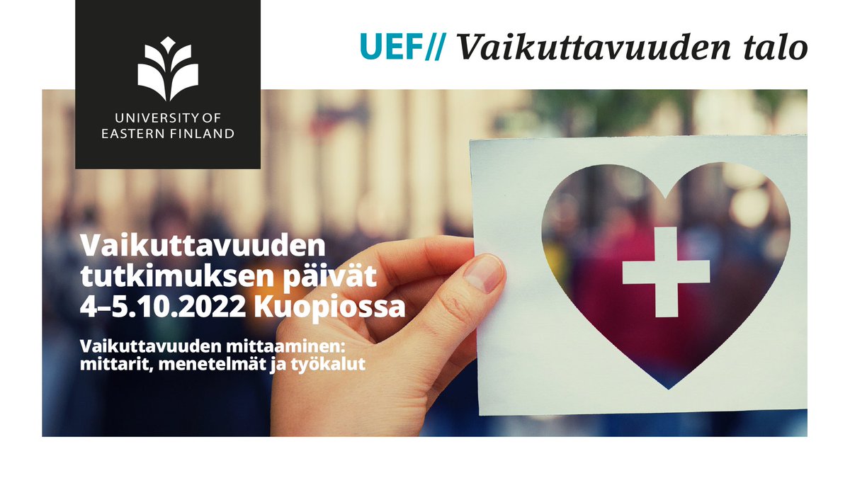 Vaikuttavuuden tutkimuksen päivien #VTpaivat2022 teemana: "Vaikuttavuuden mittaaminen"
ja plenary-puhujina: 
Matther Addler <a href="/DukeLaw/">Duke Law</a>    
Martin Webber @mgoat73 
Sakari Kainulainen @sakarikainulai1 <a href="/DiakAmk/">Diakonia-amk</a>
Jonna Salonen <a href="/jonna_codemia/">Jonna Salonen</a> <a href="/THLorg/">THL</a> 
Linkki lisätietoihin kommentissa 1/3