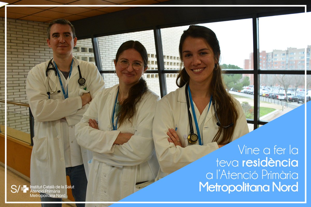 apicsmetronord's tweet photo. 📣 Vine a fer la residència a l'Atenció Primària Metropolitana Nord
🚀 Pots accedir al programa d'Ajuts Talents @PedreraFundacio d'impuls als projectes de recerca
#MIR2022 #IIR2022 #residents #MIR22 #IIR22
ℹ️ https://t.co/ajRtK5Ksqf https://t.co/XjUYkIEKXw