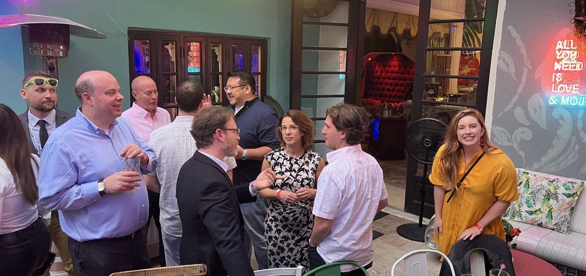 ToddRosenbluth's tweet photo. Had a blast last night with #ETFintwit crew at event organized by @ETFtrends off campus at #exchangeETF. @nicolecasperson @lady__bost @CourtMcQuade @ShawnaOhm @bpsandpieces @brianportnoy @followtheh @johnellert @salexander901 @torischerer @SamRo @juleshyman and many more. https://t.co/6wQdwXZ9Ys