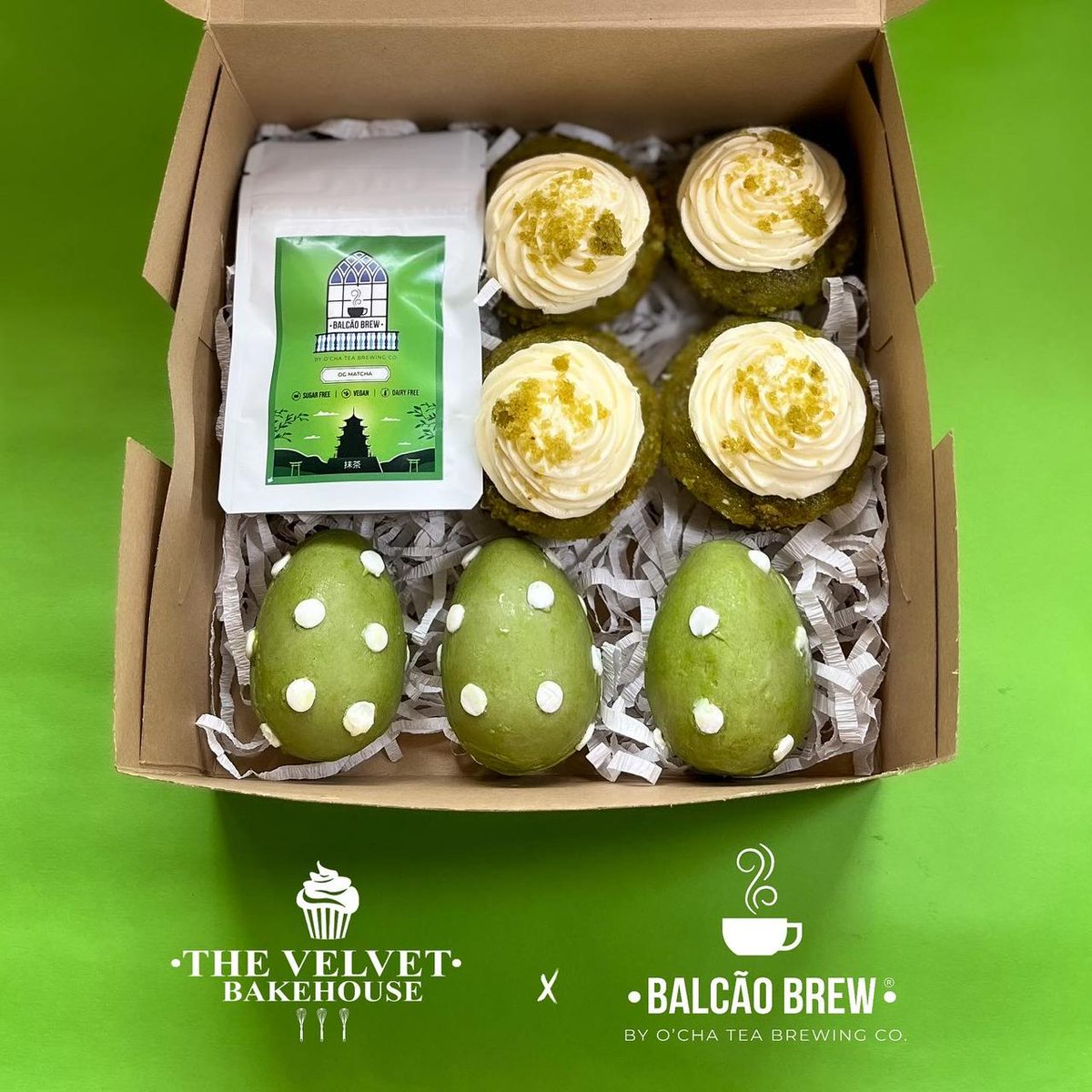 BalcaoBrew's tweet photo. Presenting our OG Matcha Easter Hampers 🐰🍵

Contents:
- Matcha Cupcakes with Cream Cheese Frosting x 4
- Matcha Easter Eggs x 3
- OG Matcha 10g packs x 2
 🎁 At just ₹ 1499/-🎁

#balcãobrew #matcha #matchahamper #easter #easterhamper #easterhamper2022 #easter2022 #goa #india https://t.co/7W9SteQwBS