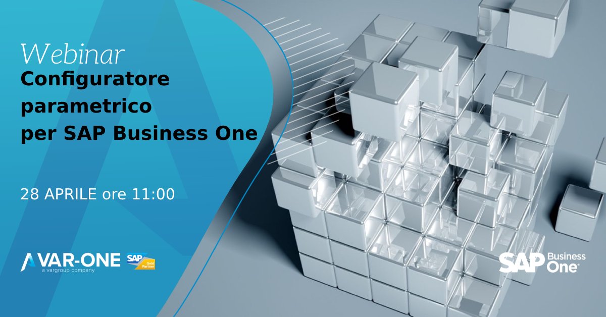 #Configuratore parametrico per #SAPBusinessOne
Con un unico strumento, la tua impresa #personalizza il #prodotto così come il cliente l'ha configurato grazie al supporto grafico in #3D, #RealtàAumentata o #Mixed-Reality.

ISCRIVITI AL WEBINAR: attendee.gotowebinar.com/register/84053…