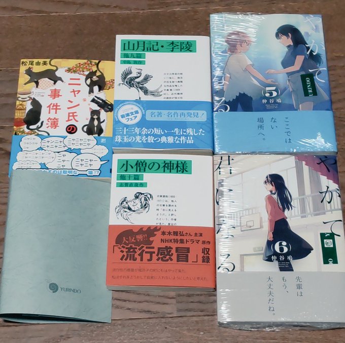 #315な本有隣堂で本買ってきた！買い損ねていた漫画の続きと、メチャメチャ読みたかった中島敦、志賀直哉、それと朱雀向けに