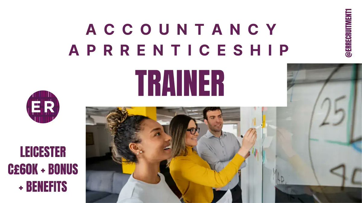 Are you passionate about teaching the next generation of leaders as an #Accountancy Apprenticeship Trainer? This role would be ideal for an individual who has accountancy and teaching qualifications. For more information, email hello@eileenrichards.buff.ly/3A0J2GS