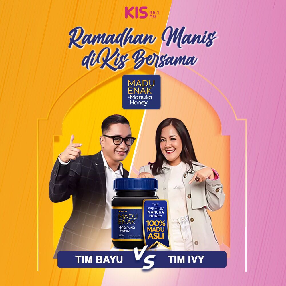 kis951fm's tweet photo. Kamu konsumsi madu saat buka puasa kayak Bayu, atau saat sahur kayak Ivy? Yuk komen!
1) Nama_Domisili_TimBayu atau TimIvy
2) Mention & follow @kis951fm dan @maduenakofficial
3) Pakai hashtag #TimBayu atau #TimIvy dan #RamadhanManisKISBersamaMaduEnak
*Untuk wilayah Jabodetabek https://t.co/GULw8l40w4