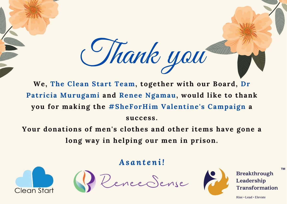 CleanStartKenya's tweet photo. We’re grateful to all of you who made our #SheForHim Valentine’s Day campaign a success. Donations of formal clothes, footwear, toiletries, books, plastic buckets and even plastic utensils, were presented to the men at Industrial Area Remand. 
#CleanStart #CreatingSecondChances https://t.co/LBGvG8ajU1