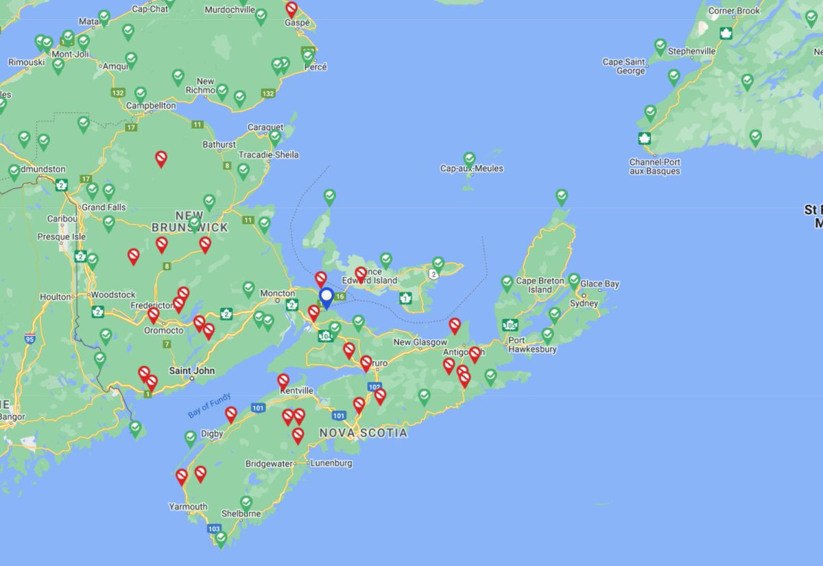 LifeOnWing's tweet photo. Registered and excited for my Canadian Nightjar Survey! There are still routes available in the Atlantic - join this awesome survey and help monitor my current favourite bird - Common Nighthawk!
Green=available, red=adopted, blue=my route
https://t.co/g7N2SZQttA @BirdsCanada https://t.co/97x8M72MCY