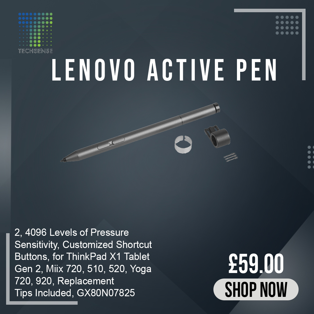 Lenovo Active Pen 2, 4096 Levels of Pressure Sensitivity, Customized Shortcut Buttons, 
for just £59.00
.
Shop now
Click on the link below
techsenseshop.co.uk/.../lenovo-act…
.
Contact us@01614777754
.
Email us: customercare@techsenseshop.co.uk
#Lenovo #pen  #shopifynow #techsense #dell