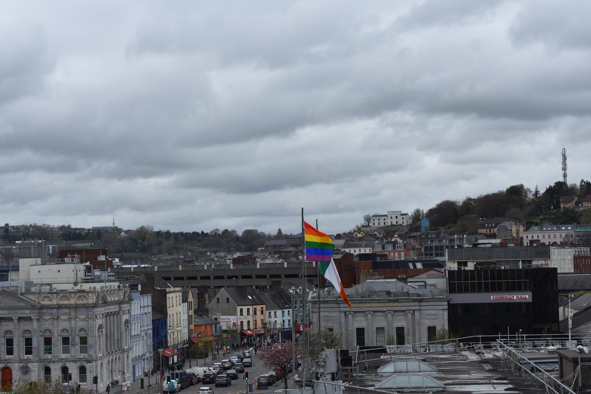 corkcitycouncil's tweet photo. 🏳️‍🌈"We fly the rainbow flag today at City Hall as a symbol of our solidarity with the friends and family of Aidan Moffitt and Michael Snee and the LGBTQI+ community in Cork &amp; Ireland. Cork, a Rainbow City, stands with our LGBTQI+ friends and colleagues" 
- Lord Mayor @KelleherColm https://t.co/yXGSHoMMtx