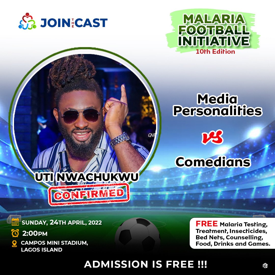 JoinTheCast's tweet photo. The main Goal is Winning the War against Malaria.

#JoinTheCast #Comedians #MediaPersonalities #JoinTheCastMalariaFootballInitiative
#Football #GettingToZero
#WorldMalariaDay #Malaria
#WorldMalariaDay2022 https://t.co/jDjaqRdhSN
