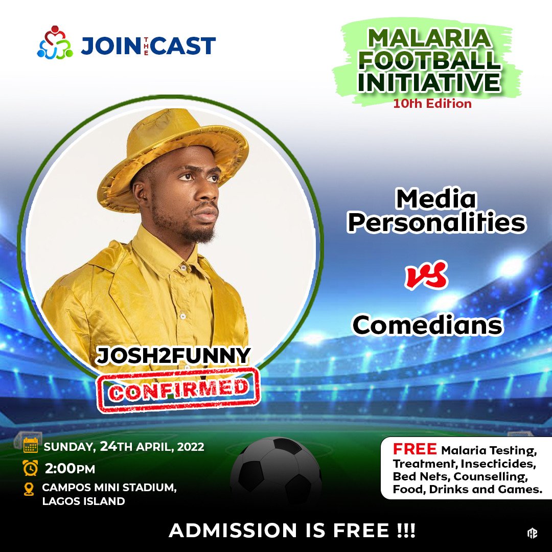JoinTheCast's tweet photo. The main Goal is Winning the War against Malaria.

#JoinTheCast #Comedians #MediaPersonalities #JoinTheCastMalariaFootballInitiative
#Football #GettingToZero
#WorldMalariaDay #Malaria
#WorldMalariaDay2022 https://t.co/jDjaqRdhSN