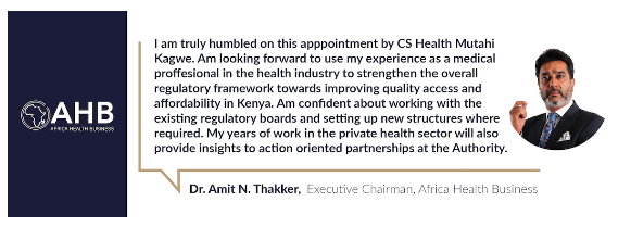 ohanyidof's tweet image. Hearty congratulations to a healthcare kindred spirit, Dr Amit N. Thakker (@docthakker) Exec. Chairman of @AfricaHealthBiz on his appointment as the chair of the Kenya Health Professions Oversight Authority (#KHPOA)!
Your track records speak for the future!
@iphfonline @TheWaaph