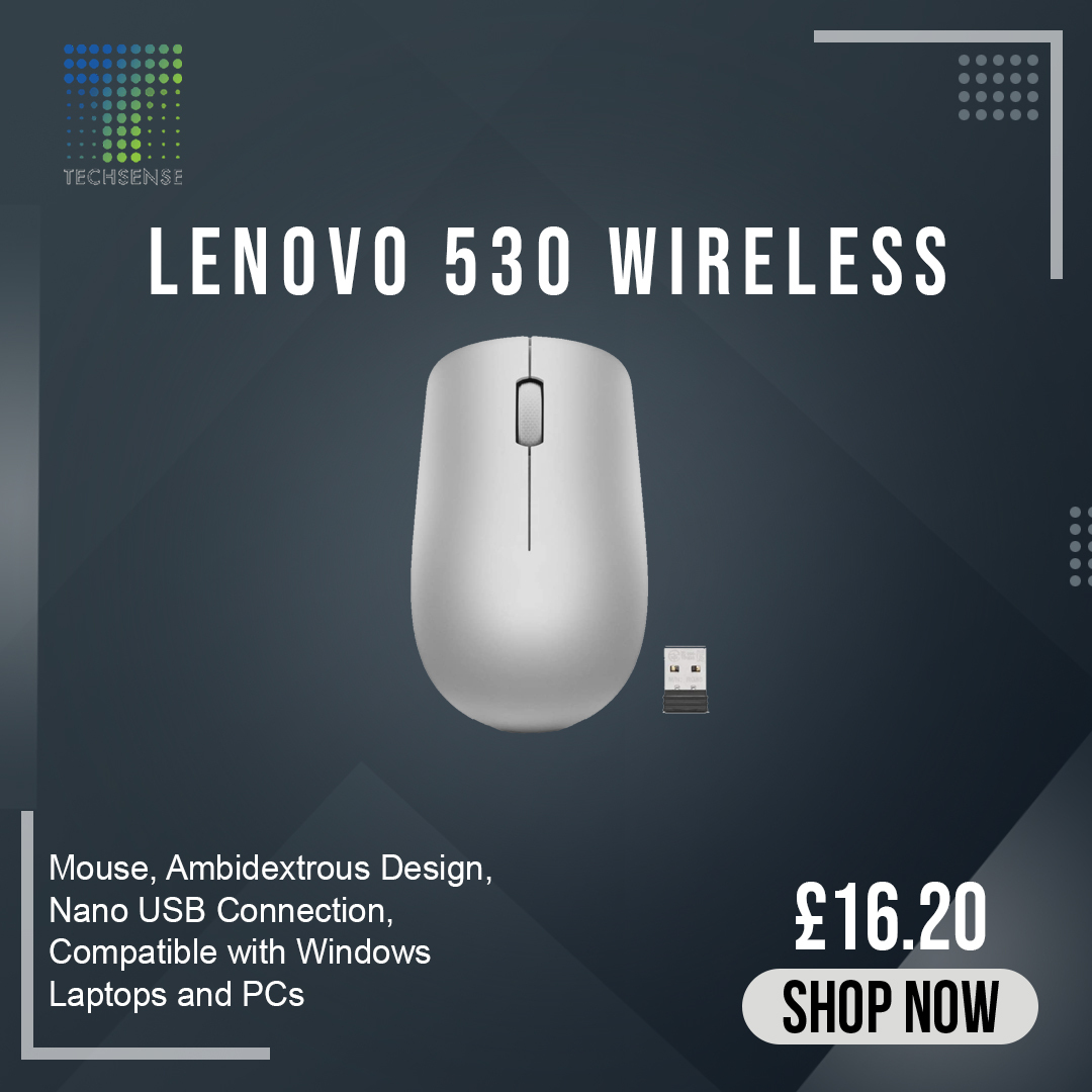 Lenovo 530 Wireless Mouse, Ambidextrous Design, Nano USB Connection,  For Just £16.20
.
Shop now
Click on the link below
techsenseshop.co.uk/.../lenovo-530…
.
.
Contact us@01614777754
Email us: customercare@techsenseshop.co.uk
#Lenovo #Sale #mouse #shopnow