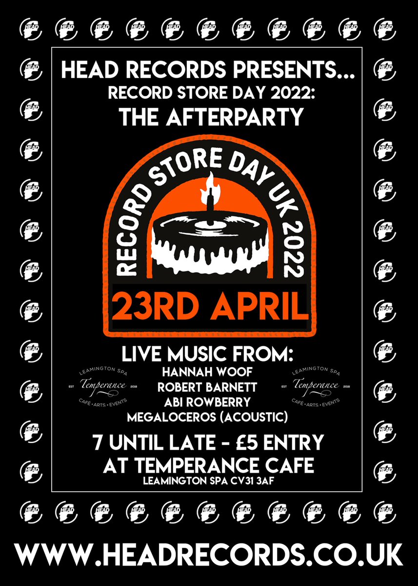 HeadRecordsSpa's tweet photo. 🚨HEADS UP🚨

Don’t forget to come and join us for our RSD afterparty at @temperancecafe on April 23rd! 

Come see our fantastic guests @hannahwoofmusic @robertbarnettmusic @abi_rowberry @megalocerosuk 🎶

Click the link for tickets: https://t.co/Xxw5aq4jBM https://t.co/CGFxG6hax7