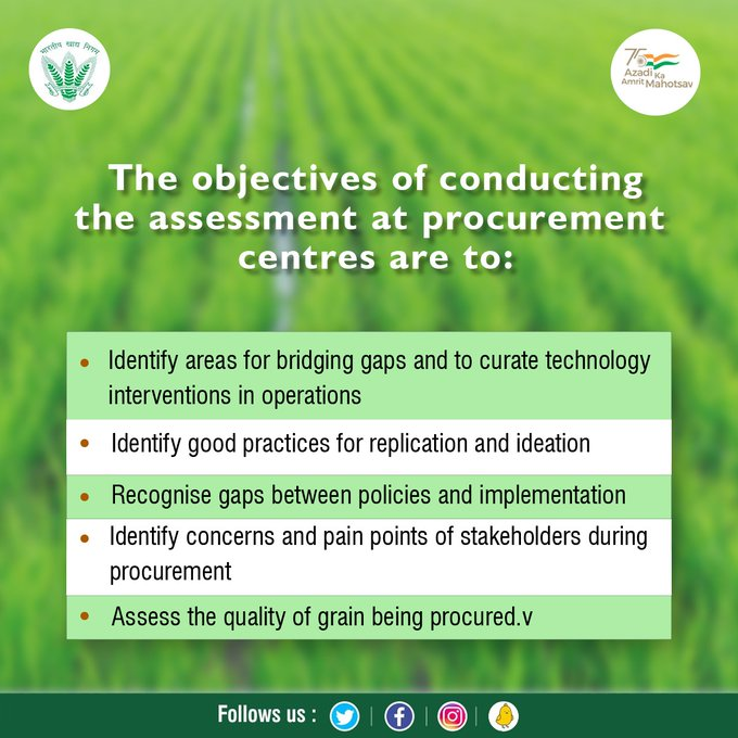 FciHisar's tweet photo. To ensure 'Good Procurement Practices', FCI has engaged QCI to undertake third-party assessment at procurement centres operated by FCI and state agencies across the nation. #TransformativeReforms
@FCI_India @FCI_NorthZone @FCIHARYANA https://t.co/1Nq9UeAija