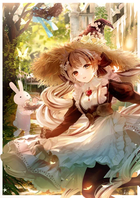 「 イースターガーデン 」

イースターうさぎとカントリー魔女の、
春の庭のお茶会へようこそ

どこかノスタルジックなセピア色がかった、
思い出の春の日のイラストです。
#創作  #みんなで楽しむTwitter展覧会 
#artwork 