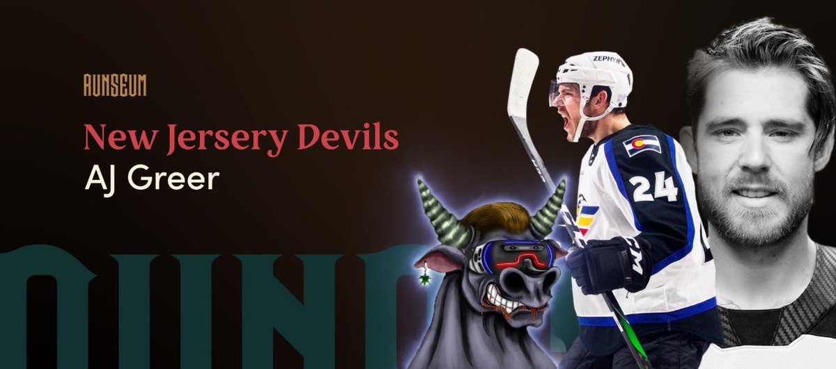 RunseumTR's tweet photo. 💎New Jersey Devils takımından @ajgreer_10 Rank 12 Boğa'nın gururlu sahibidir.
Oyun için 3D'ye dönüştürülmüş orijinal NFT Boğa &amp; Ayılarımızı kullanmamıza izin verecek #P2E yarış oyunumuzu tamamlamaya yaklaşıyoruz.

Buraya katıl!👇
https://t.co/qyFX0yJh0o

@runseum #Runseum #NFT https://t.co/8pE1I9SxQh
