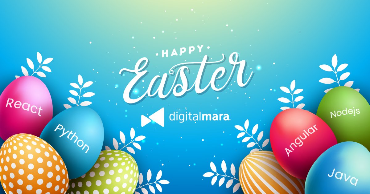 Happy Easter! Get ready for some eggs-tra special, chocolate-filled surprises in your basket! 

Sincerely yours, DigitalMara

#easter #digitalmara #java #javascipt #python #react #angular #nodejs #digitalmarateam #developers #IT #teamaugmentation