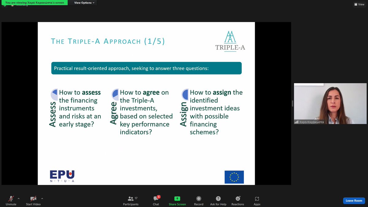 H2020_AAA's tweet photo. Triple-A coordinator @chkara27 succesfully represented Triple-A and participated as a panellist in the session “Taxonomy”, further promoting Triple-A Tools and results from the Assess Tool with regards to the #EU_Taxonomy compliance of the #energy_efficiency project ideas. https://t.co/ndbv3k71bu