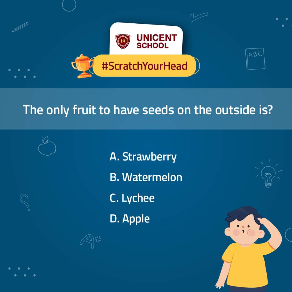 unicentschool's tweet photo. The third question is right here for
you. Let's see if you can answer this
correctly!
Do not forget to use
#ScratchYourHead #UnicentSchool
#giveawaycontest https://t.co/Dd4qEPkMjp
