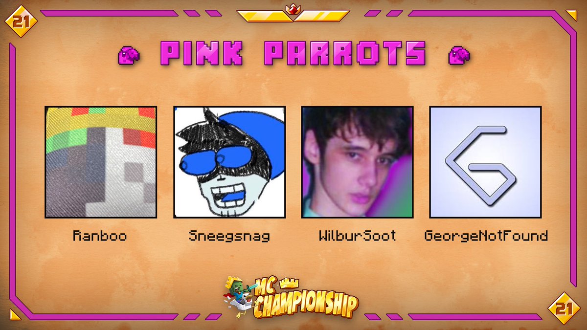 MC Championship on X: 👑 Announcing team Pink Parrots