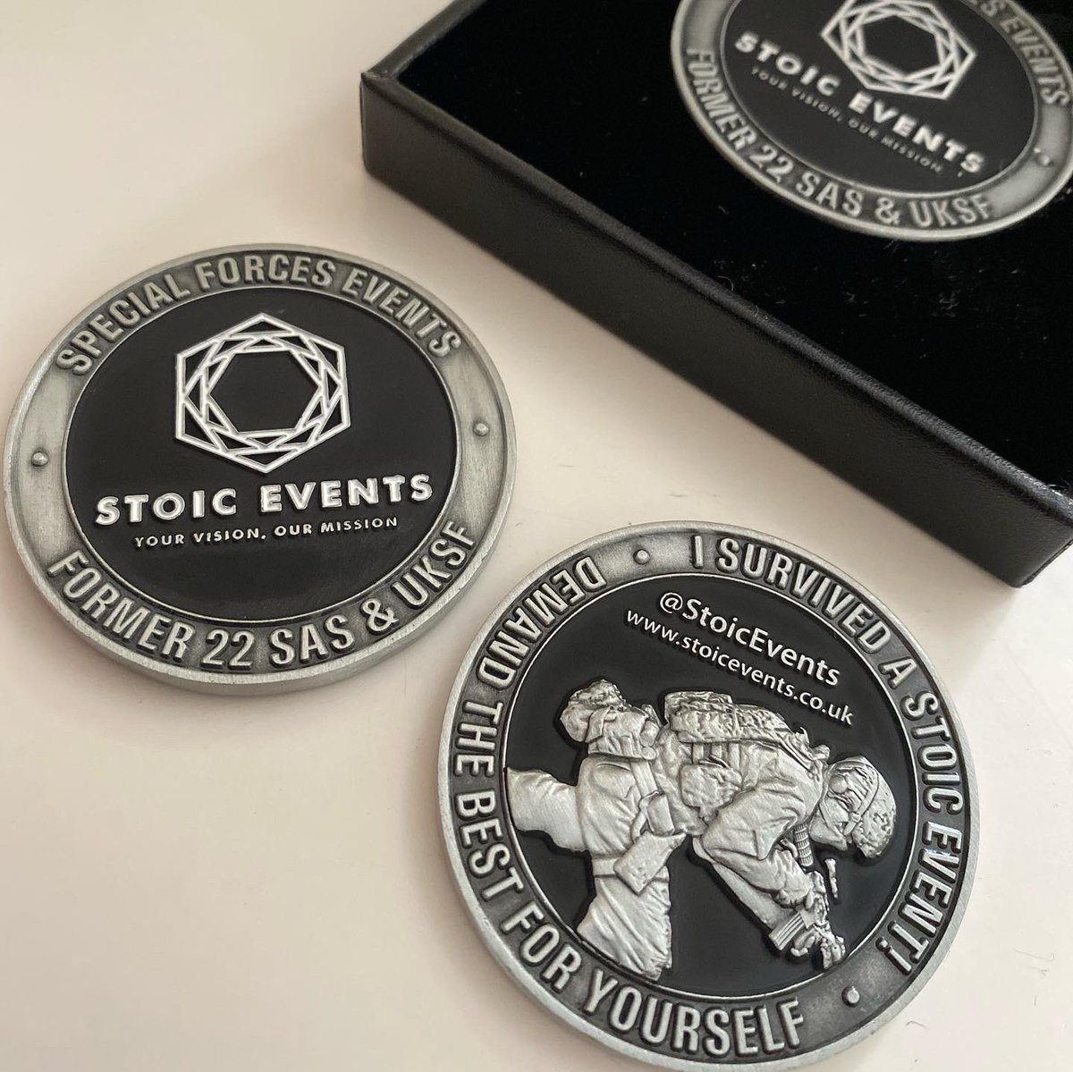 Our new challenge coins for candidates on completion of our #events book your team building weekend with us now and get a glimpse into the world of a #specialforces soldier stoicevents.co.uk #teambuilding #corporateevents <a href="/challengecoinuk/">Challenge Coins UK</a>