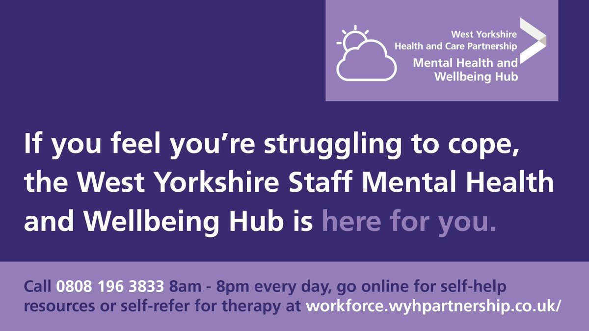 Forum Central (@myforumcentral) on Twitter photo 📢Please share with your staff and volunteers
Our Third Sector colleagues have free access to this brilliant resource from <a href="/WYpartnership/">West Yorkshire Health and Care Partnership</a> - if you need someone to talk to, call 0800 196 3833 or visit wystaffwellbeinghub.co.uk/support-for-me…
#mentalhealth 📢Please share with your staff and volunteers
Our Third Sector colleagues have free access to this brilliant resource from <a href="/WYpartnership/">West Yorkshire Health and Care Partnership</a> - if you need someone to talk to, call 0800 196 3833 or visit wystaffwellbeinghub.co.uk/support-for-me…
#mentalhealth