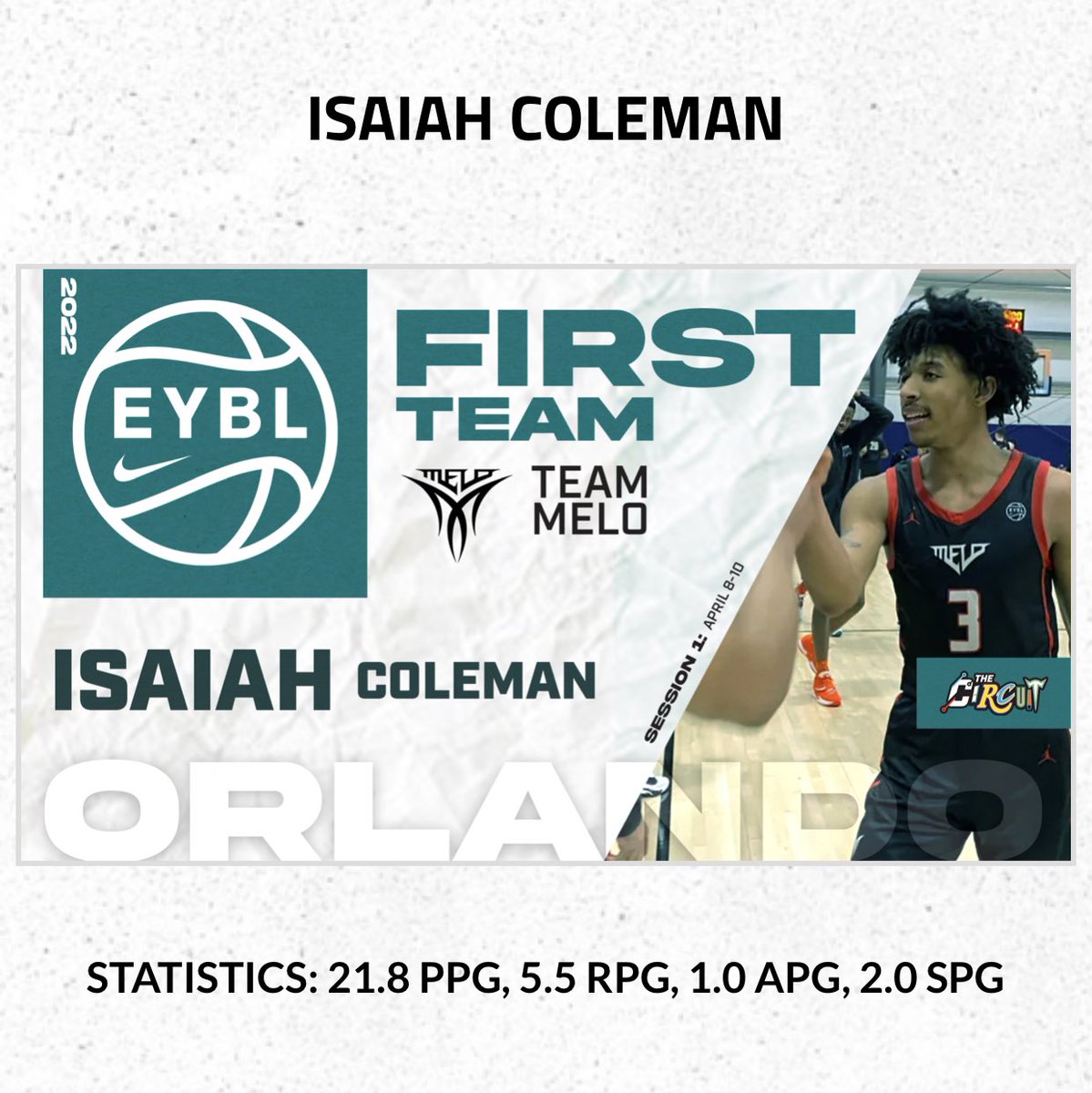 iBrand Athletics (@ibrandathletics) on Twitter photo Isaiah Coleman <a href="/swaggyzayy/">Isaiah Coleman</a> increased his stock at the EYBL live period in Orlando leading his <a href="/TeamMe7oEYBL/">Official Team Melo</a> team to a 4-0 start! Isaiah Coleman <a href="/swaggyzayy/">Isaiah Coleman</a> increased his stock at the EYBL live period in Orlando leading his <a href="/TeamMe7oEYBL/">Official Team Melo</a> team to a 4-0 start!