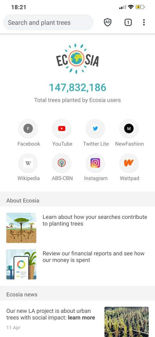 shouyourworld's tweet photo. I would like to share a new  information I found about an app that aims to help the environment by planting trees, it's called Ecosia. You can use this app instead of chrome or Safari! (Photo used are not mine except the 1st pic)

#ClimateCrisis  #ClimateAction #scientistprotest https://t.co/HuYHCbtEMn