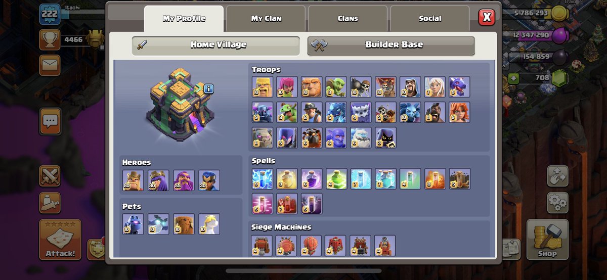 itachi4c's tweet photo. Max offense for the first time in all my years of playing CoC https://t.co/G8AMkegSbl