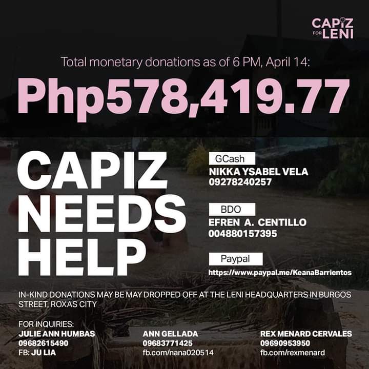 TreeNeeeTEE's tweet image. As of 6pm, today, CapizForLeni org., as seen below, they provided a transparency report indicating the outflows of donation. They opened another GCash account. Pls keep the generosity pouring. Through your help, we can reach more affected Capisnons. 

 #CapizNeedsHelp #AgatonPH