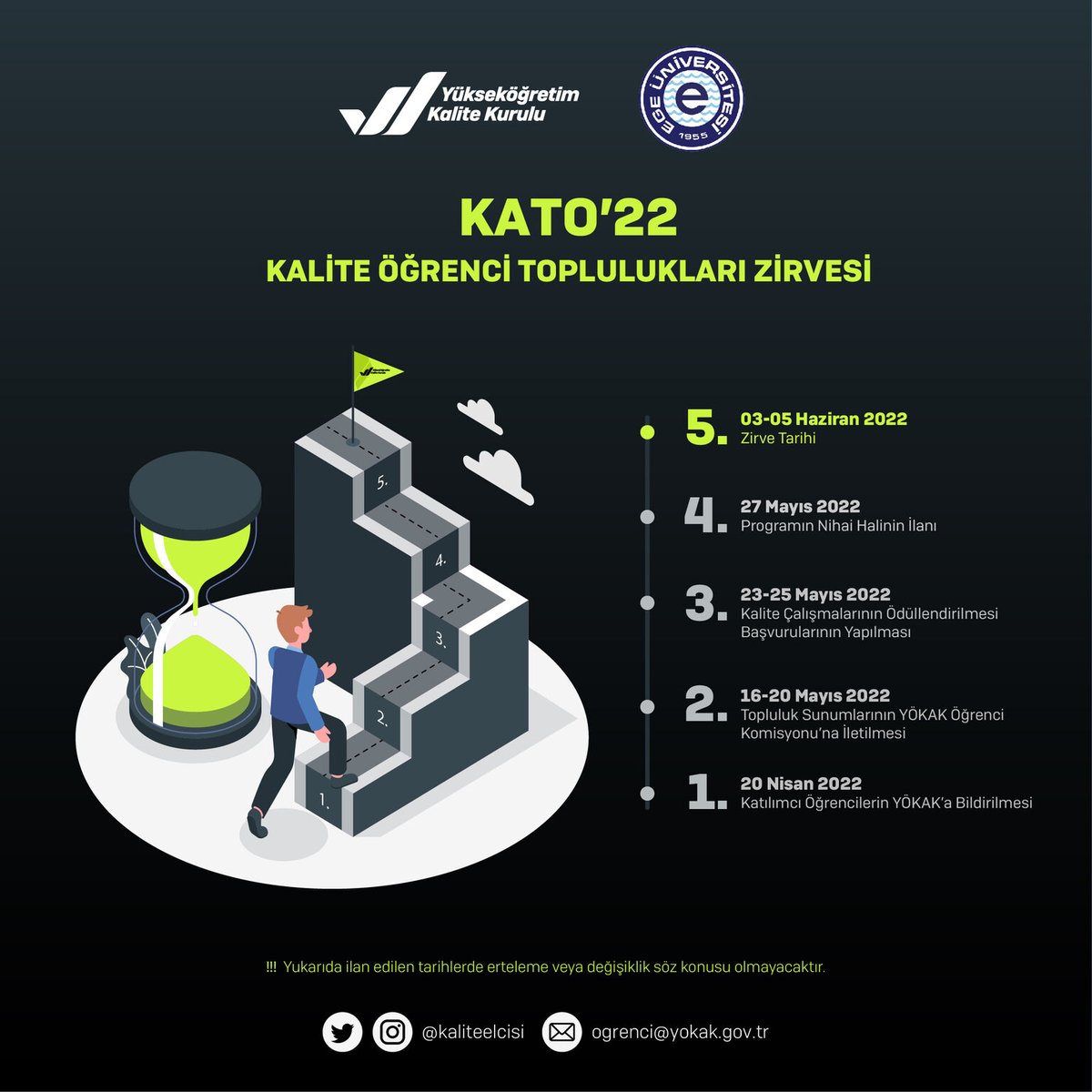 Tüm kalite öğrenci topluluklarının davetli olduğu KALİTE ÖĞRENCİ TOPLULUKLARI ZİRVESİ (KATO’22) programına takip eden linkten erişilebilir. lnkd.in/dFQsWQBv